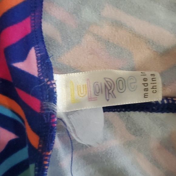 Two pairs of LuLaRoe Women's Leggings bright colors geometric - Picture 6 of 6
